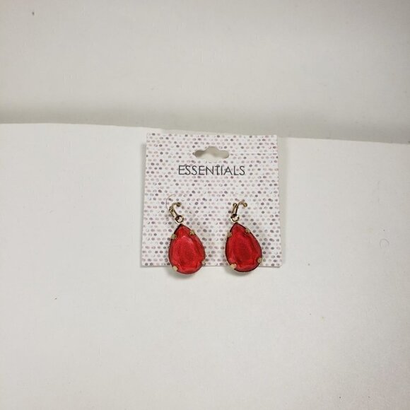 Elegant Pink Teardrop Dangle Earrings – Gold-Tone Statement - Women's Jewelry - Picture 6 of 8